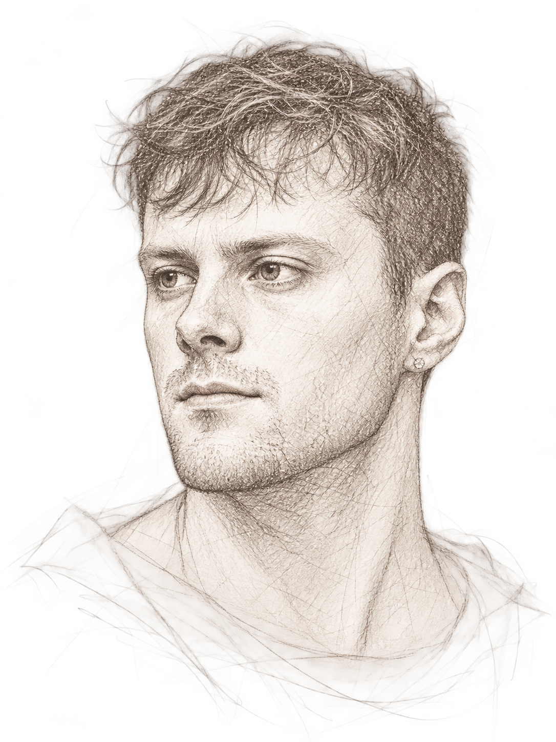 Pencil portrait of Jeremy Mekker